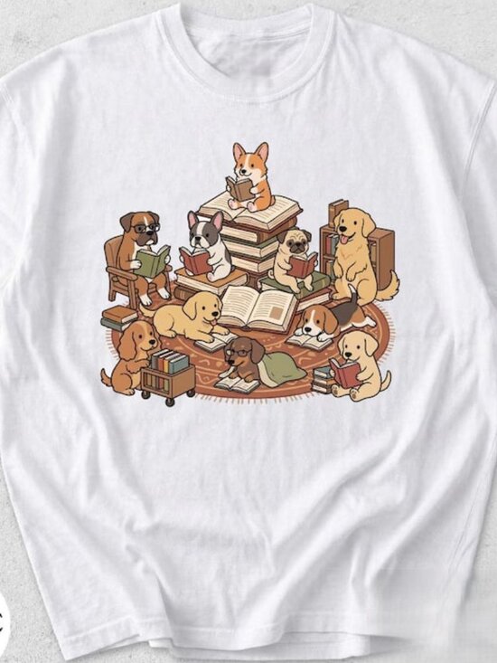 Tops - Funny Dog Reading Shirt, Dog And Book Lover Gift, Reading Tee